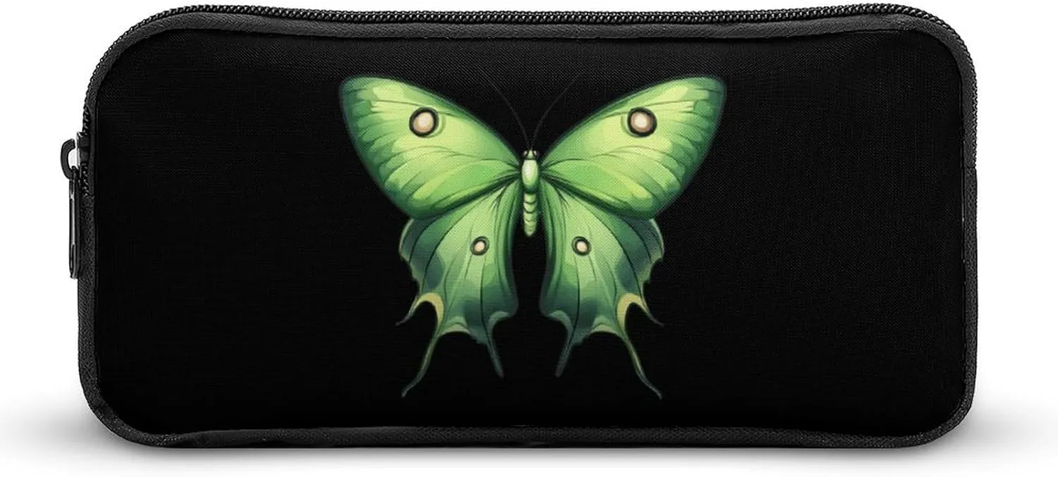 Cute Luna Moth Butterfly Insect Pencil Case Cute Pen Pouch Cosmetic Bag Pecil Box Organizer for Travel Office