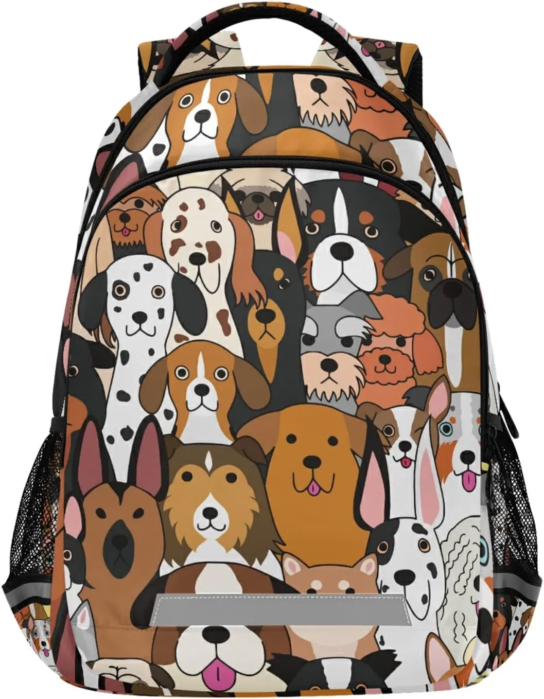 Cute Pet Dogs School Backpacks with Chest Strap for Teens Boys Girls,Lightweight Student Bookbags 17 Inch, Doodle Puppies Casual Daypack Schoolbags ?