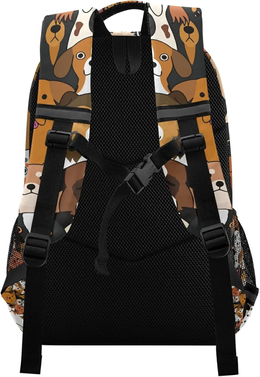 Cute Pet Dogs School Backpacks with Chest Strap for Teens Boys Girls,Lightweight Student Bookbags 17 Inch, Doodle Puppies Casual Daypack Schoolbags ?
