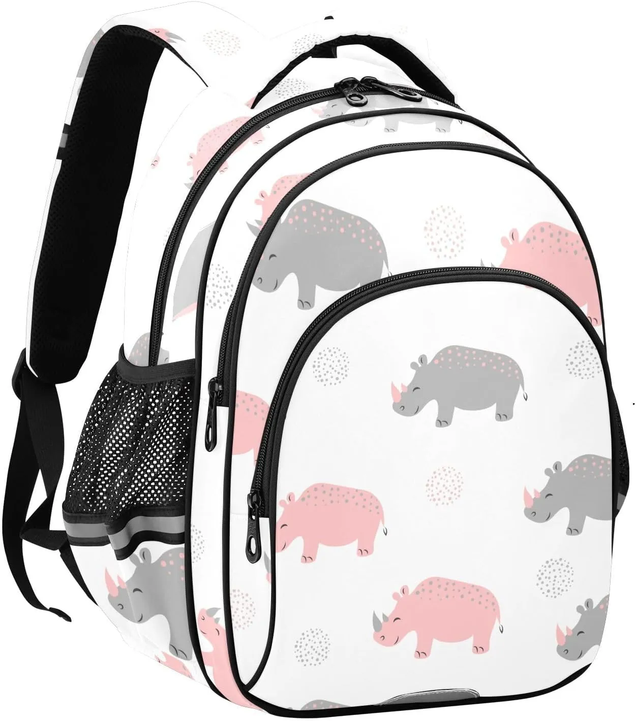 Cute Rhinoceros Backpack for Kids Elementary School Bag Boys Girls Bookbag Travel Backpack Daypack