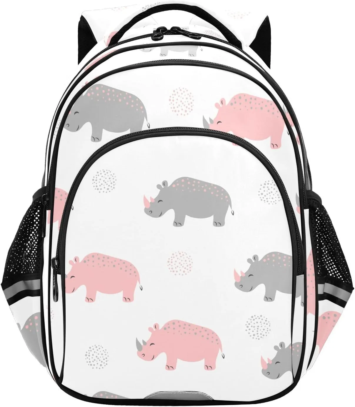 Cute Rhinoceros Backpack for Kids Elementary School Bag Boys Girls Bookbag Travel Backpack Daypack