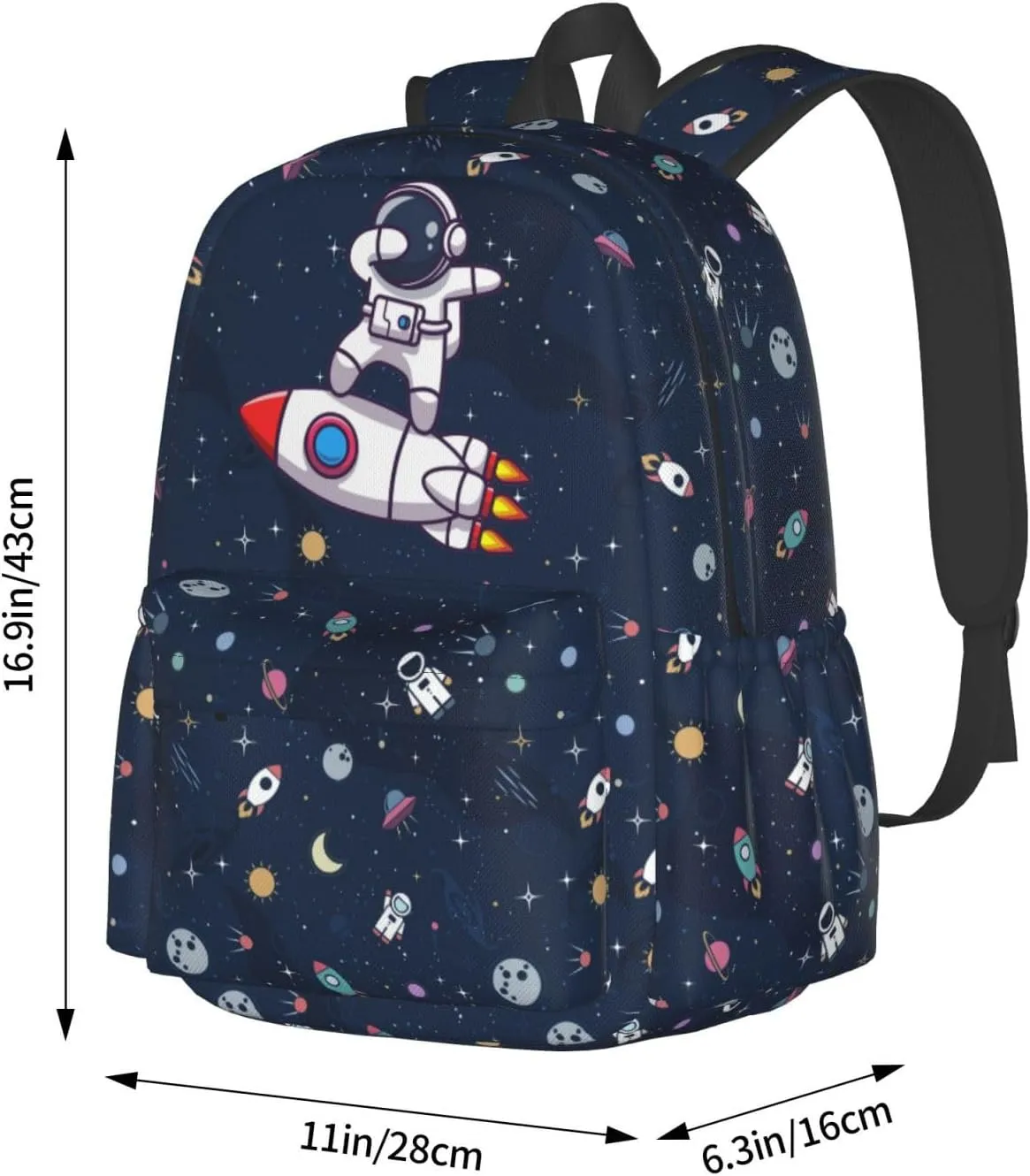 Cute Space Astronaut Casual Daypack Laptop Bag School Bookbag Travel Backpack For Kids Teen Boy Girl