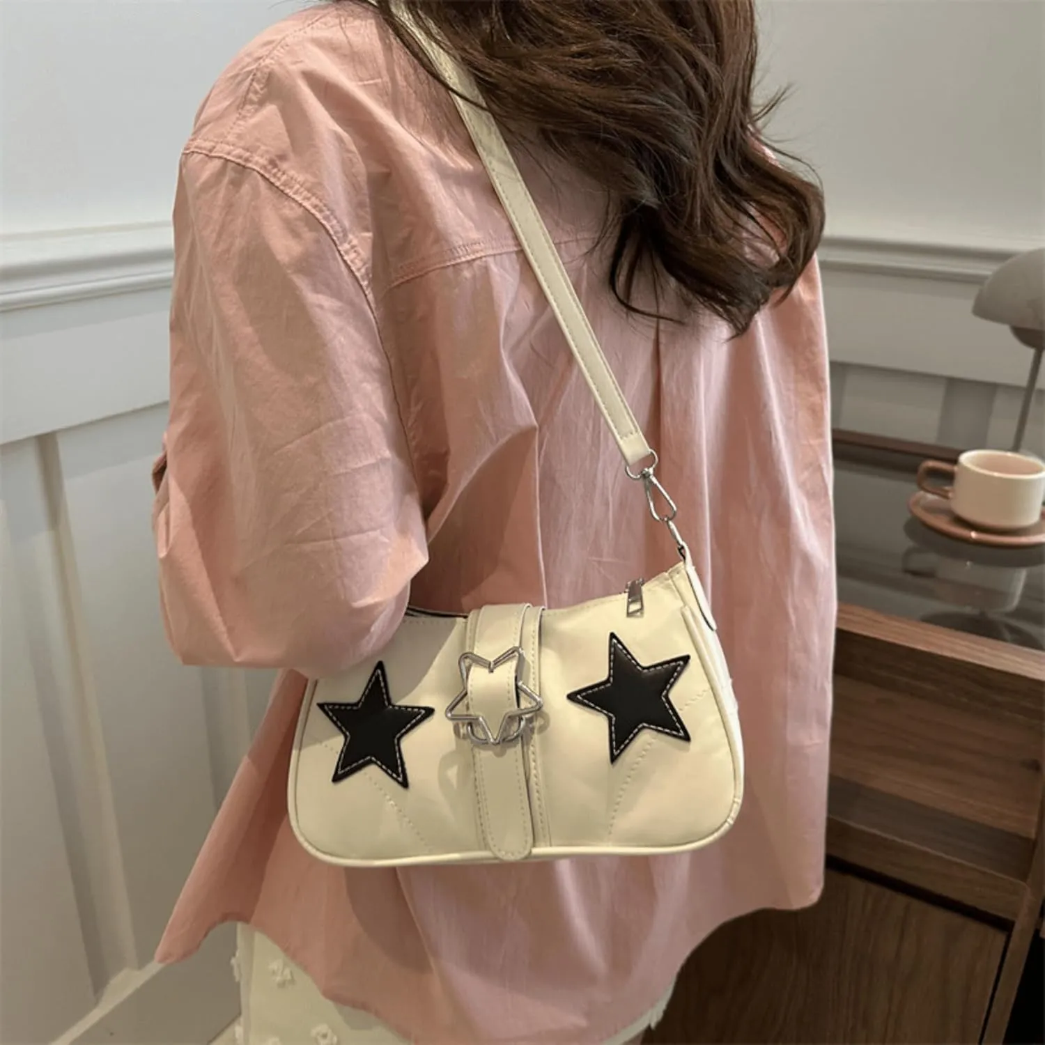 Cute Y2K Handbag Purse, Aesthetic Star Shoulder Bag for Women Trendy