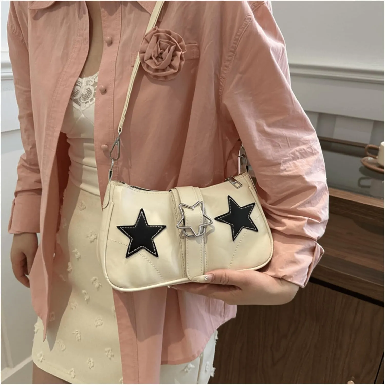 Cute Y2K Handbag Purse, Aesthetic Star Shoulder Bag for Women Trendy