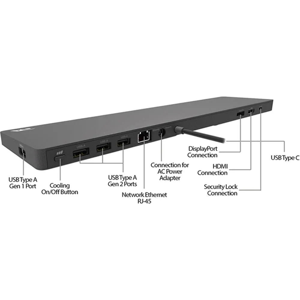 Cyber Acoustics USB-C Universal Essential Docking Station - DS-2000