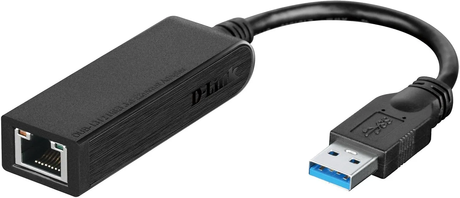 D-Link USB 3.0 to Gigabit Ethernet Adapter - USB to RJ45 for 10/100/1000 Network - Windows and Mac OS (DUB-1312)