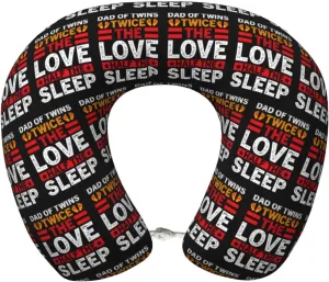 Dad of Twins Twice The Love Half The Sleep Neck Pillow Memory Foam U-Shaped Travel Neck Pillow for Airplanes Car Home