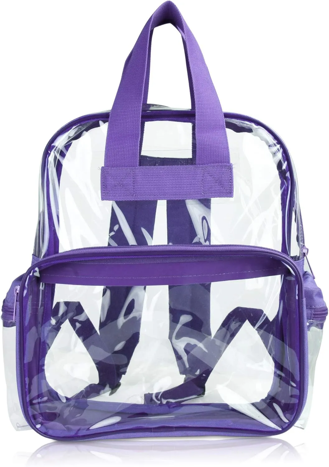 DALIX Small Clear Backpack Bag in Purple
