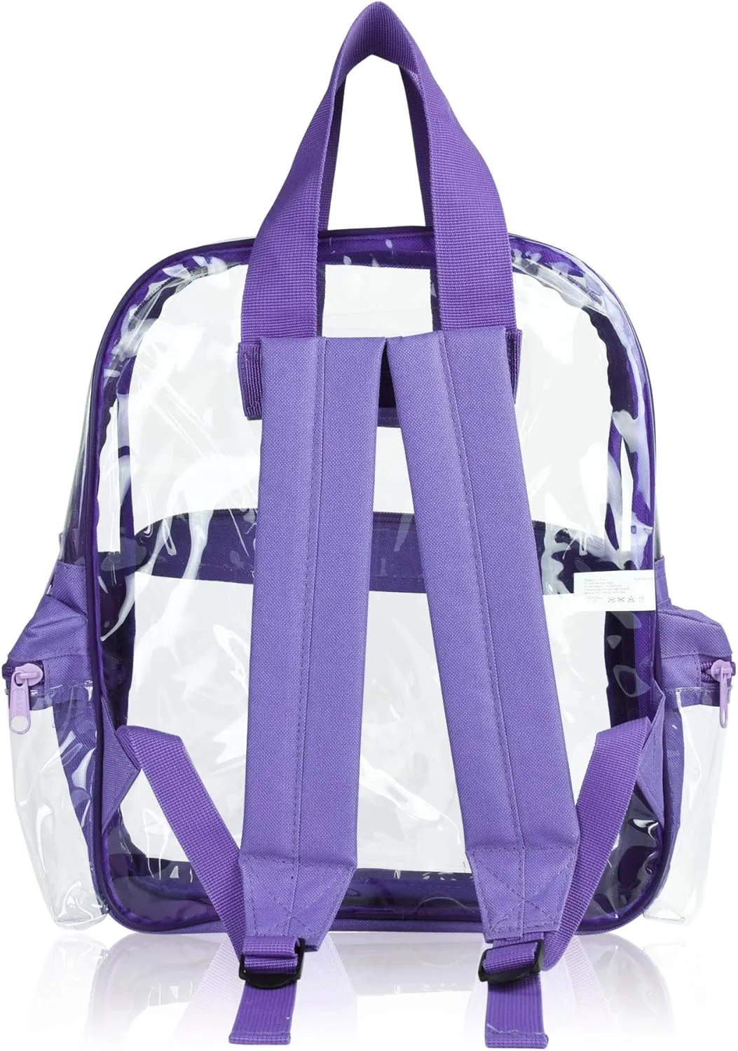 DALIX Small Clear Backpack Bag in Purple