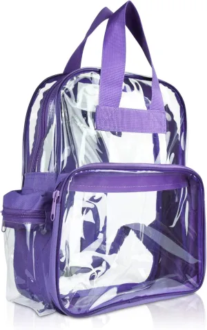 DALIX Small Clear Backpack Bag in Purple