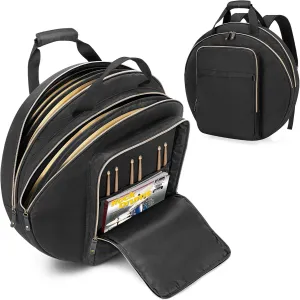 Damero 22" Cymbal Bag, Double Layer Cymbal Case with 6mm Padded Divider, Handles and Backpack Straps for Drum Cymbals and Accessories