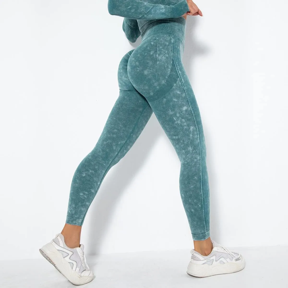 DASAYO Leggings for Women Ultra High Waisted Hip Lifting Tummy Control Workout Pant Side Strip Design Yoga Pants