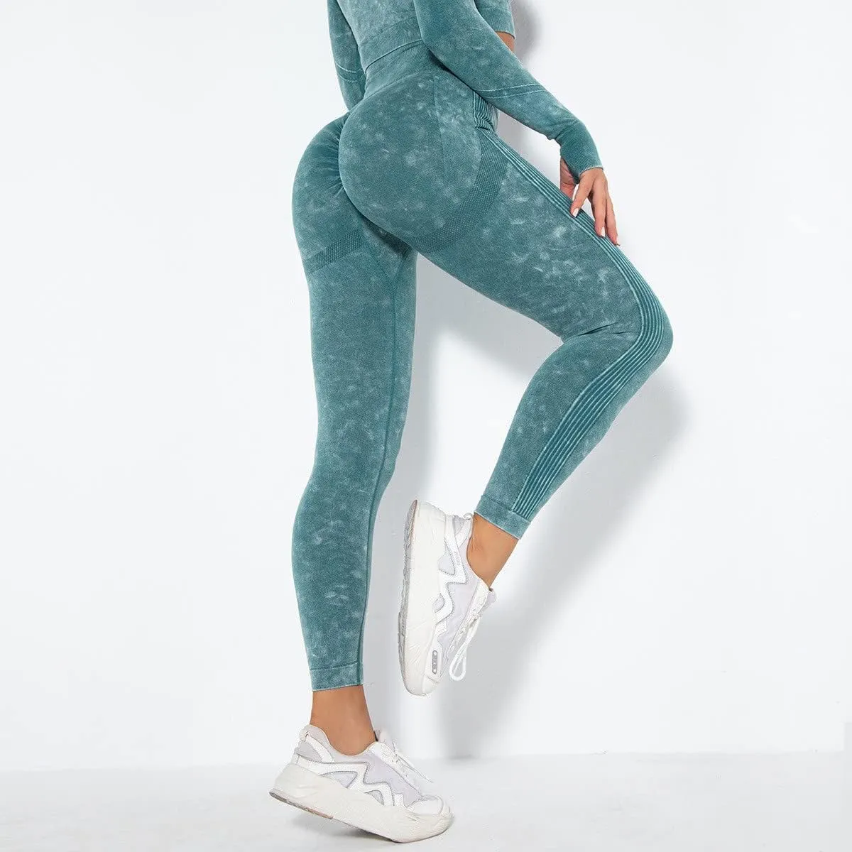 DASAYO Leggings for Women Ultra High Waisted Hip Lifting Tummy Control Workout Pant Side Strip Design Yoga Pants