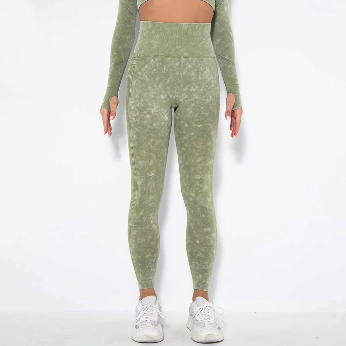 DASAYO Leggings for Women Ultra High Waisted Hip Lifting Tummy Control Workout Pant Side Strip Design Yoga Pants