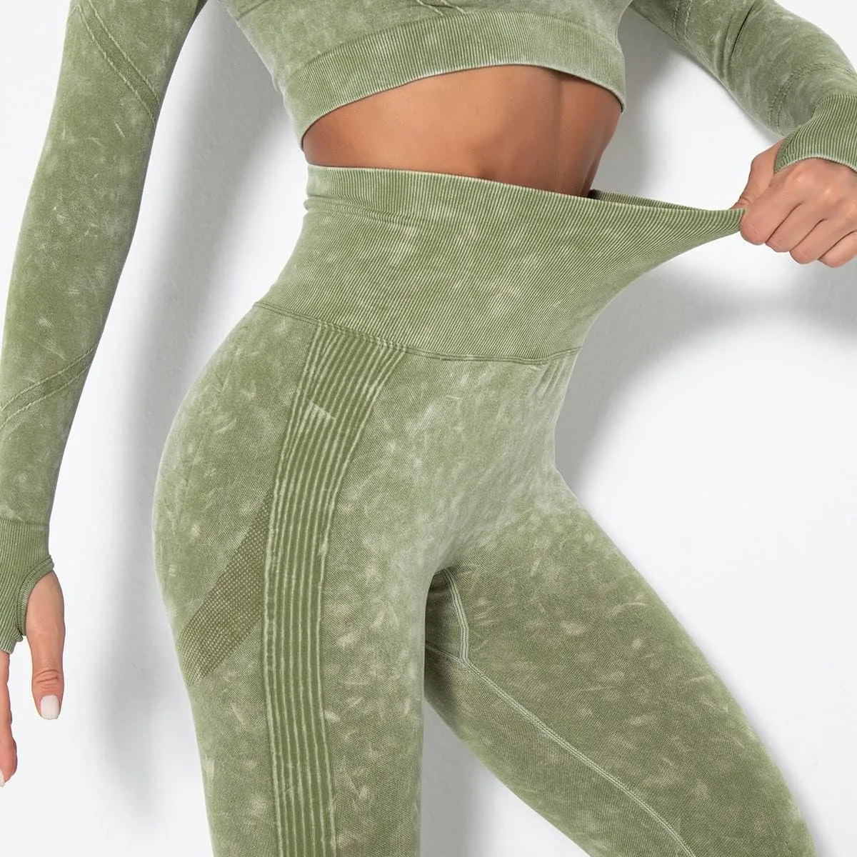DASAYO Leggings for Women Ultra High Waisted Hip Lifting Tummy Control Workout Pant Side Strip Design Yoga Pants