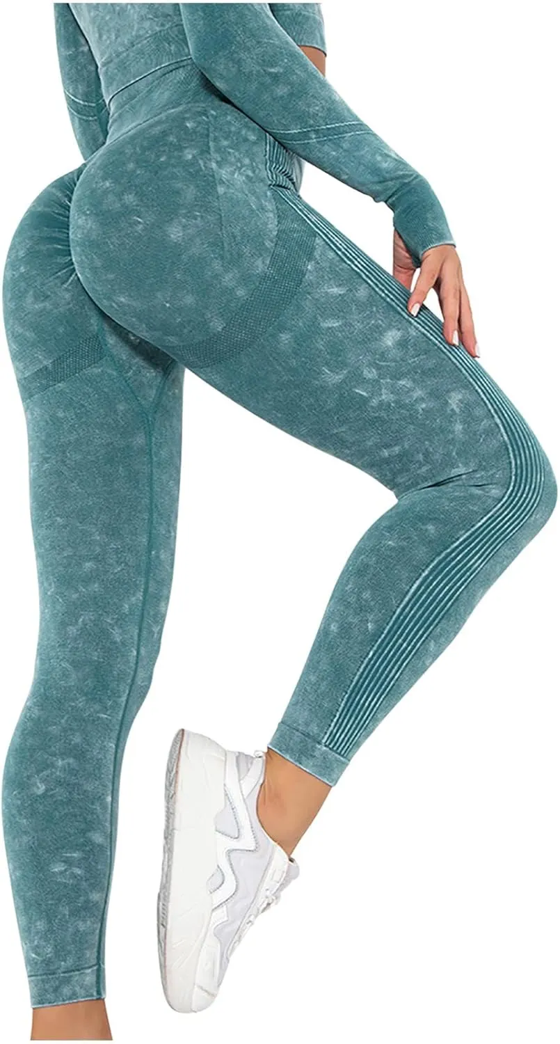 DASAYO Leggings for Women Ultra High Waisted Hip Lifting Tummy Control Workout Pant Side Strip Design Yoga Pants