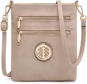 Dasein Women Small Crossbody Bag Lightweight Shoulder Purses Multi Zipper Pockets Phone Purse Handbag