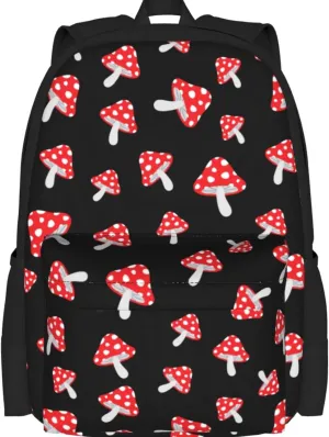 Delerain Cartoon Mushrooms Kids Backpack School Book Bag Travel Daypack Shoulder Bag 16 Inch Plus Lightweight Laptop Bag for 1-6th Grade Boys Girls Back to School