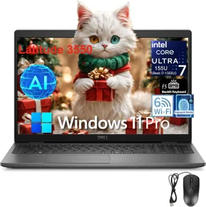 Dell Latitude 3550 15 Laptop, 15.6" FHD Computer, Intel 12-Core Ultra 7 155U (Beat i7-1355U), 32GB DDR5 RAM, 1TB PCIe SSD, WiFi 6, USB 4, HDMI, Backlit Keyboard, Fingerprint Reader, Windows 11 Pro
