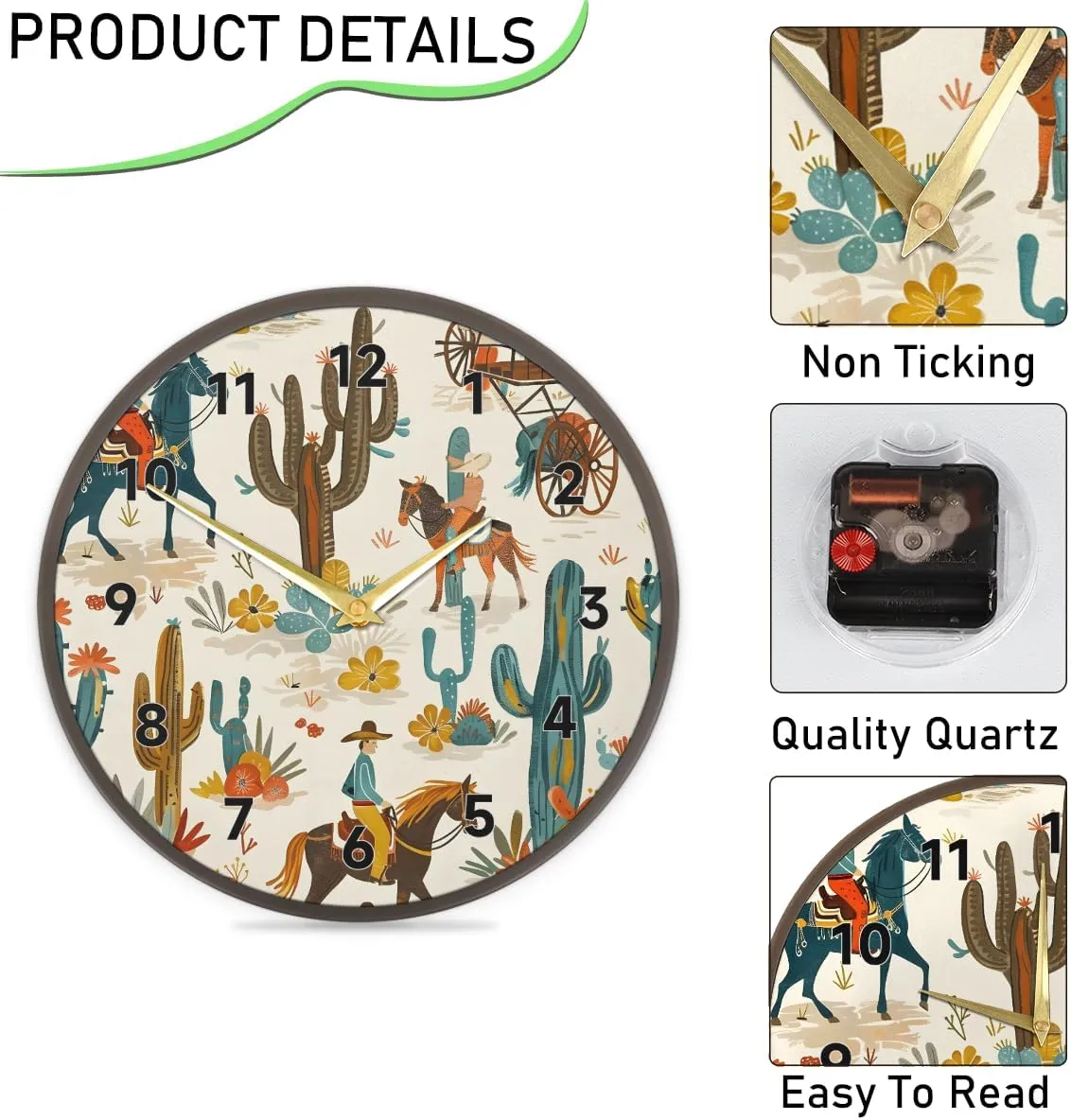 Desert Carriage 10 Inch Round Clock Tropical Desert 10 Inch Round Wall Clock Ideal for Home Meetings, School Kitchens and More