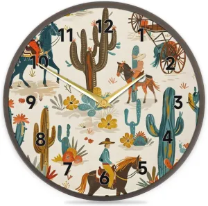 Desert Carriage 10 Inch Round Clock Tropical Desert 10 Inch Round Wall Clock Ideal for Home Meetings, School Kitchens and More