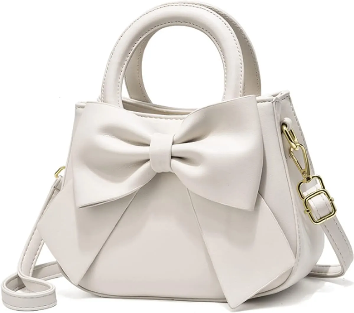 Designer Small Handbags for Women with Top Carry Handle and Cute Bow Knot,Leather Purses and Over-Shoulder Strap