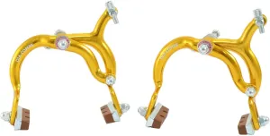 DIA-COMPE MX890 Side Pull Caliper Brake Set (F R) for Old School BMX, Gold, DP2513-FR