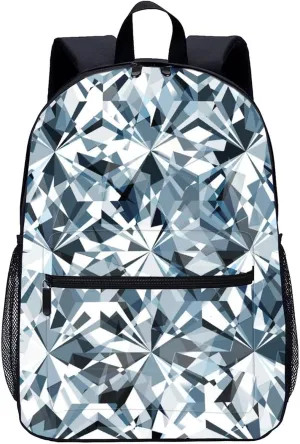 Diamond 17 Inch Laptop Backpack Large Capacity Daypack Travel Shoulder Bag for Men&Women