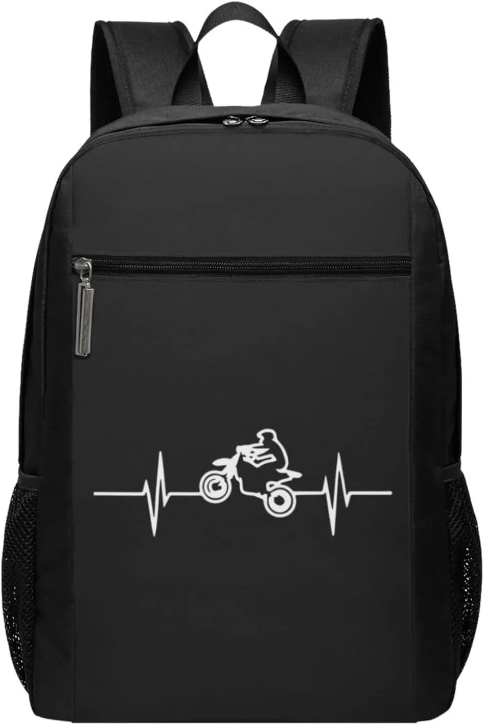 Dirtbike Heartbeat Travel Laptop Backpack, Business Anti Theft Slim Sturdy Laptops Backpacks, College Computer Bag Gift for Men & Women Fits 17 Inch Notebook,Black