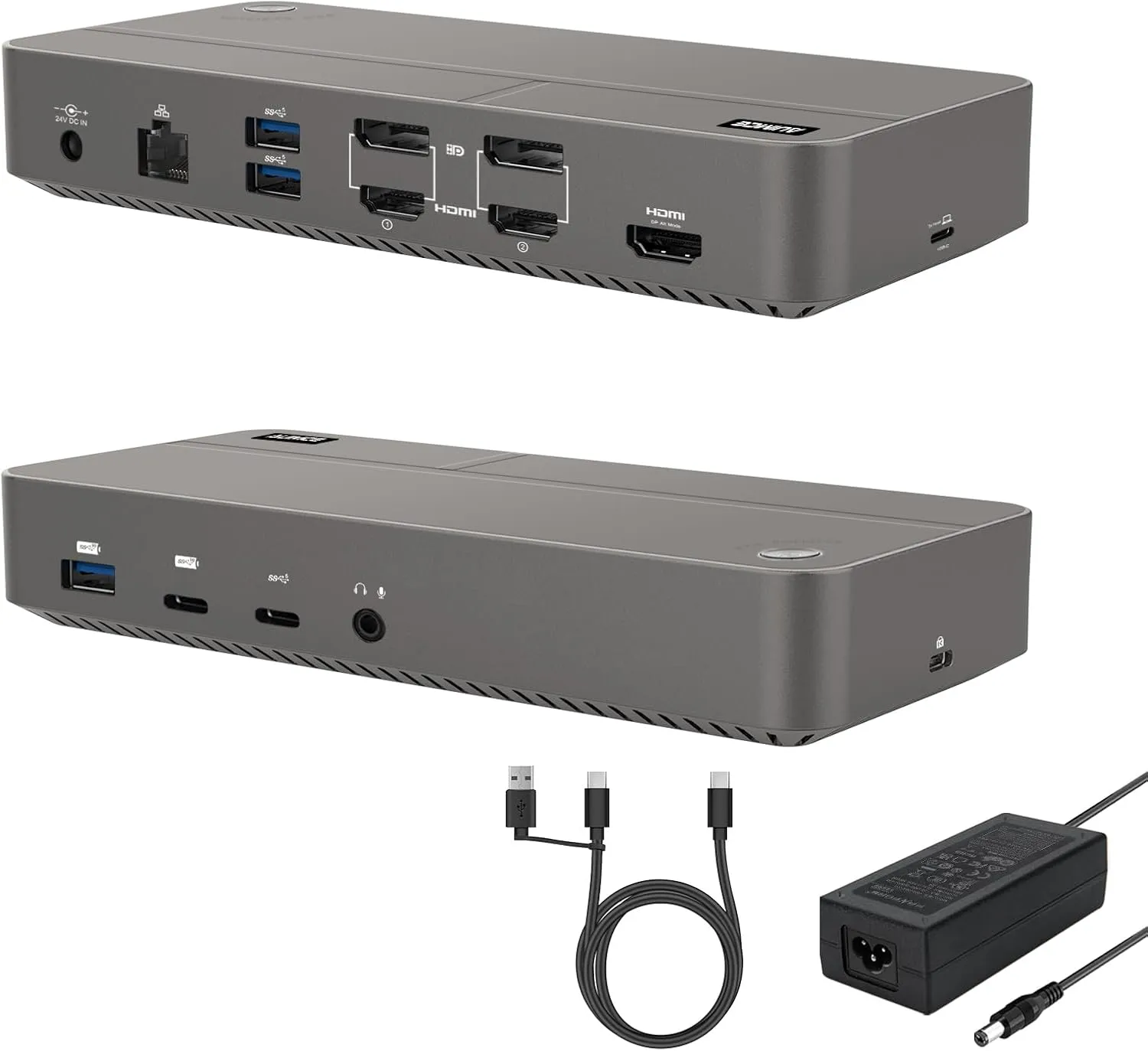 DisplayLink Docking Station 3 Monitors with 130W Power Supply,15 in 1 USB C Triple 4K Display Dock for M1 M2 M3 M4 Thunderbolt MacBook Pro/Air and USB-C/A Port Windows Laptops (3 HDMI, 2 DP)