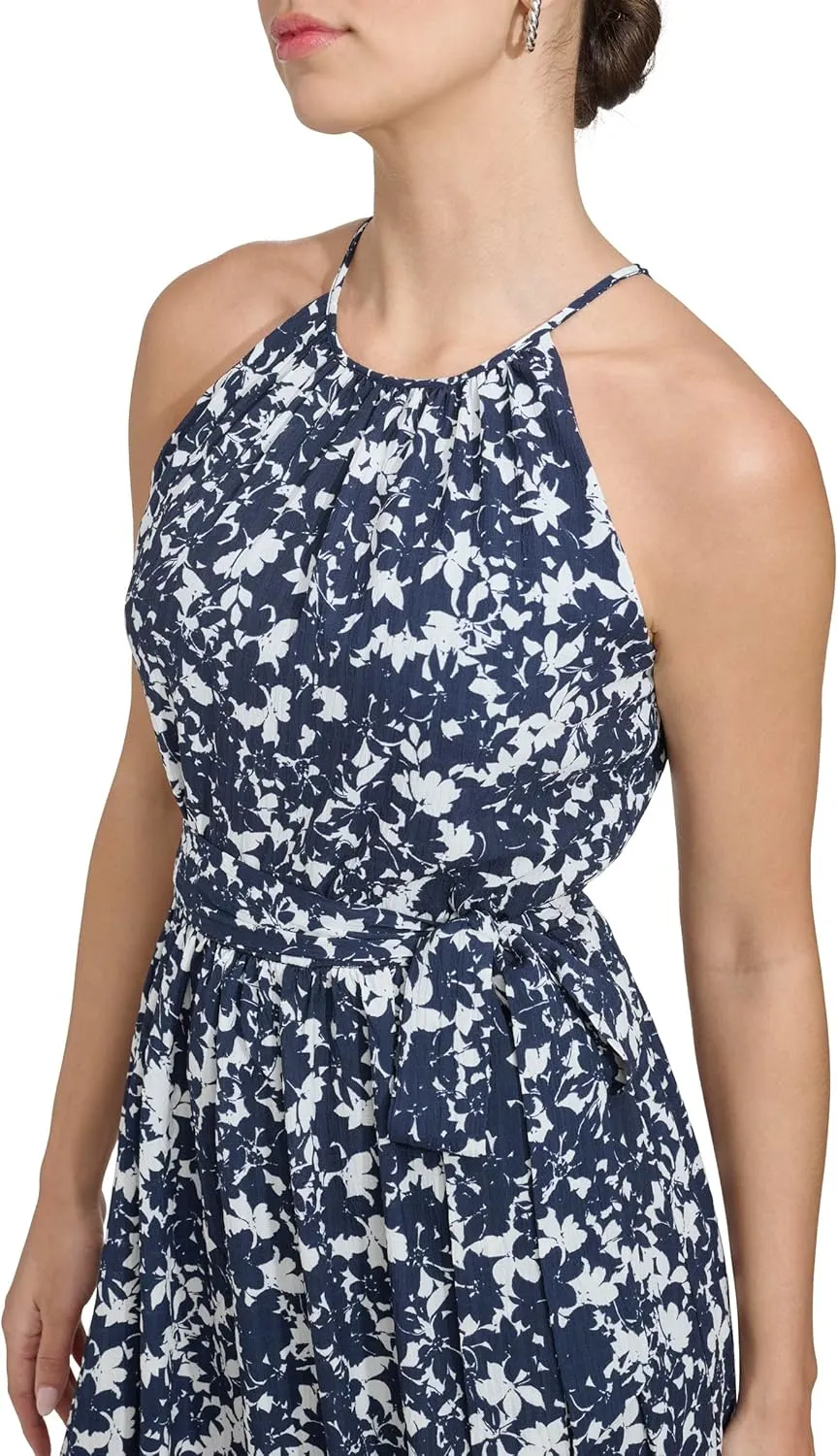 DKNY Women's Flutter Sleeve V-Neck Dress