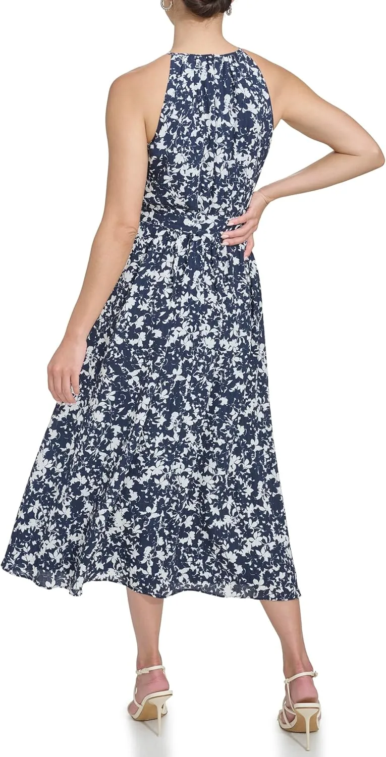 DKNY Women's Flutter Sleeve V-Neck Dress
