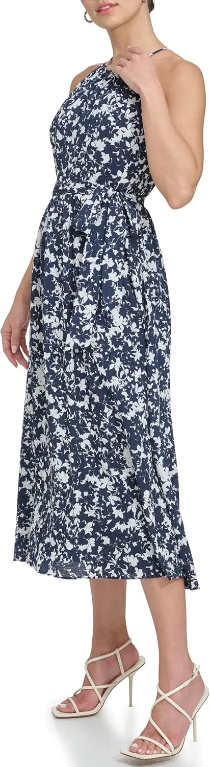 DKNY Women's Flutter Sleeve V-Neck Dress