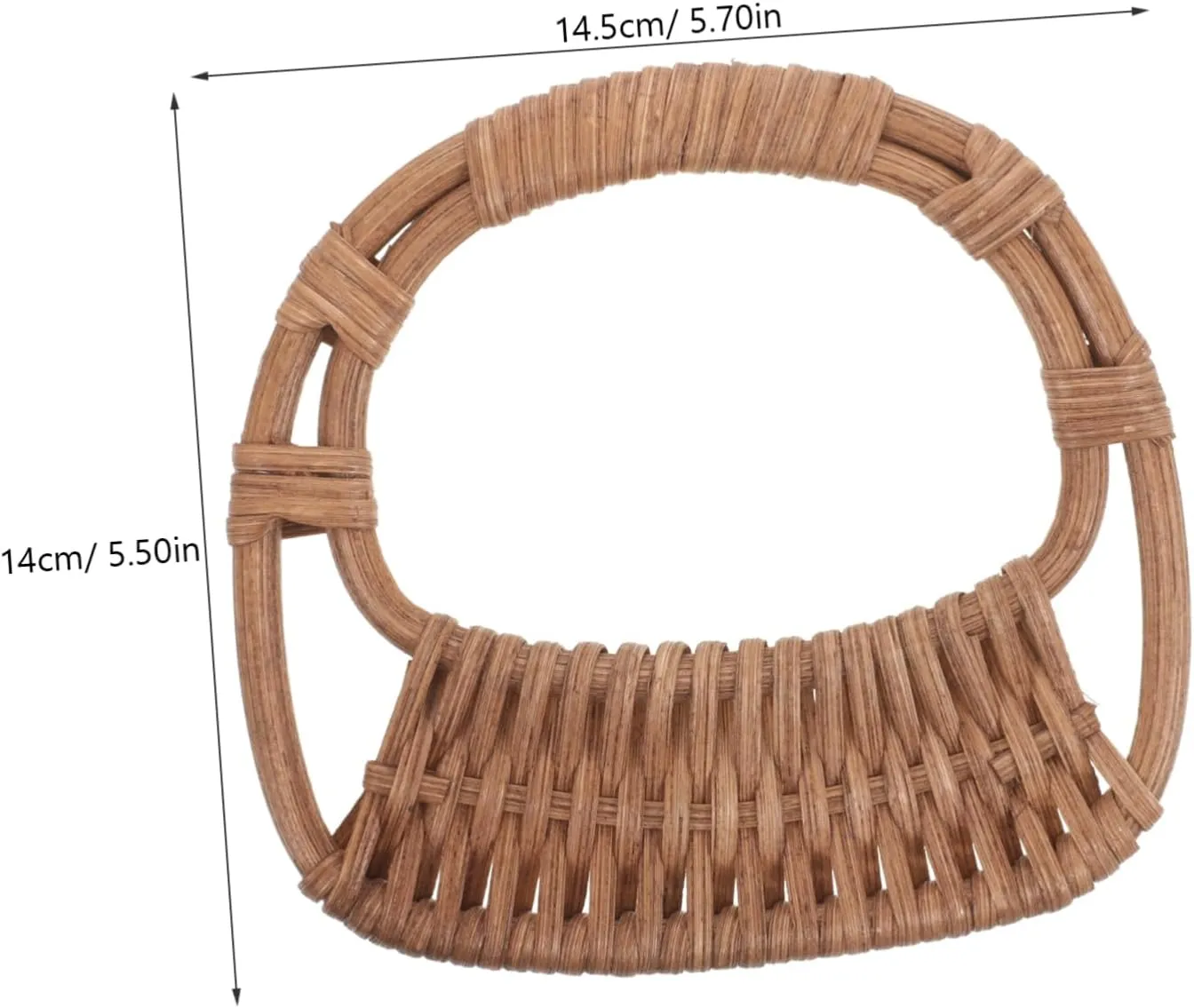 DOITOOL 5pcs Clasp Bag Making Handles Brown Handbag Handle for Tote Rattan Wicker Woven Bag Making Supplies Bag Handles Bag Handle Sewing Handbag Grip Replacement Handle Coffee