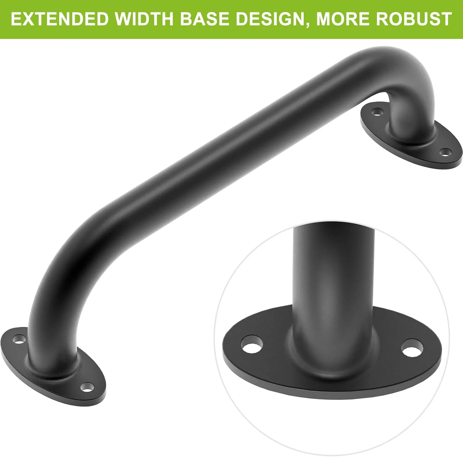Dolibest 6 Pack 12-Inch Safety Handle, Metal Safety Playground Handles,Sturdy Playground Handle Bars & Wider Base Design, Playset Handles for Climbing Frame, Treehouse, Swing Set Accessories-Black