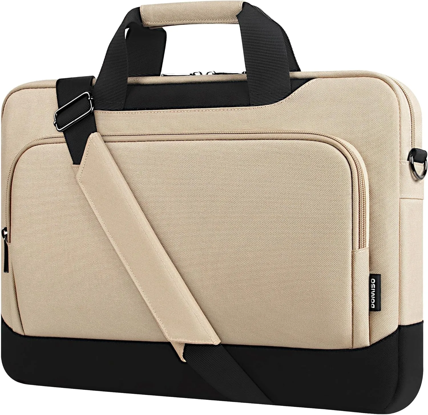 DOMISO Laptop Sleeve Case Large Capacity Shoulder Bag Compatible with 17-17.3 inch Dell XPS/HP Gaming Pavilion 17 / Chromebook 317，Beige