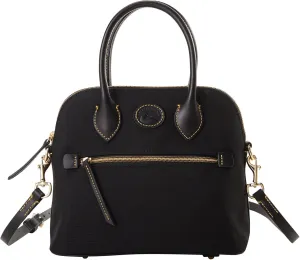 Dooney & Bourke Satchel Handbags for Women, Domed Nylon Bag with Leather Handles & Removable Crossbody Strap