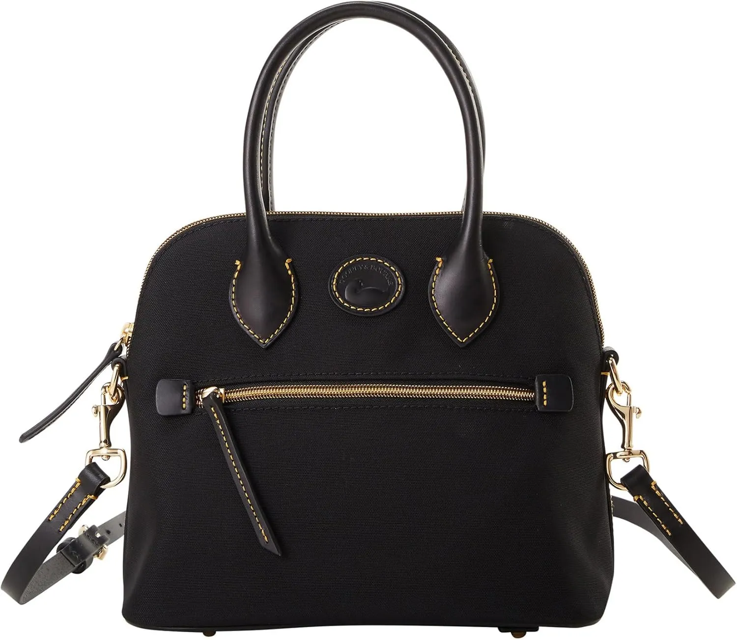 Dooney & Bourke Satchel Handbags for Women, Domed Nylon Bag with Leather Handles & Removable Crossbody Strap