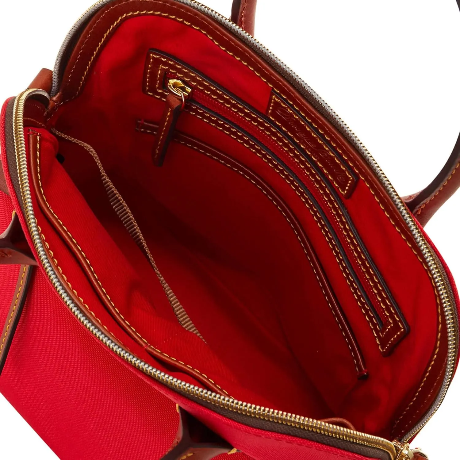 Dooney & Bourke Satchel Handbags for Women, Domed Nylon Bag with Leather Handles & Removable Crossbody Strap
