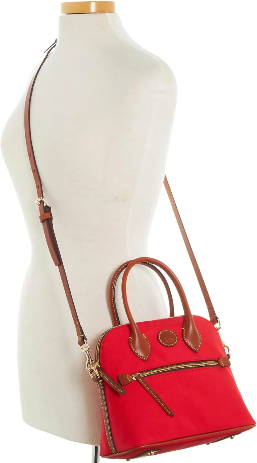 Dooney & Bourke Satchel Handbags for Women, Domed Nylon Bag with Leather Handles & Removable Crossbody Strap