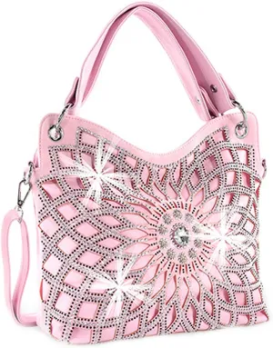 Double Handles Large Star Flower Bling Purse