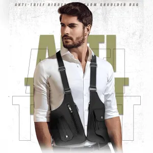 Double Shoulder Armpit Bag, Anti-Theft Hidden Underarm Strap Wallet Pocket Holster Phone Leisure Double Shoulder Pouch