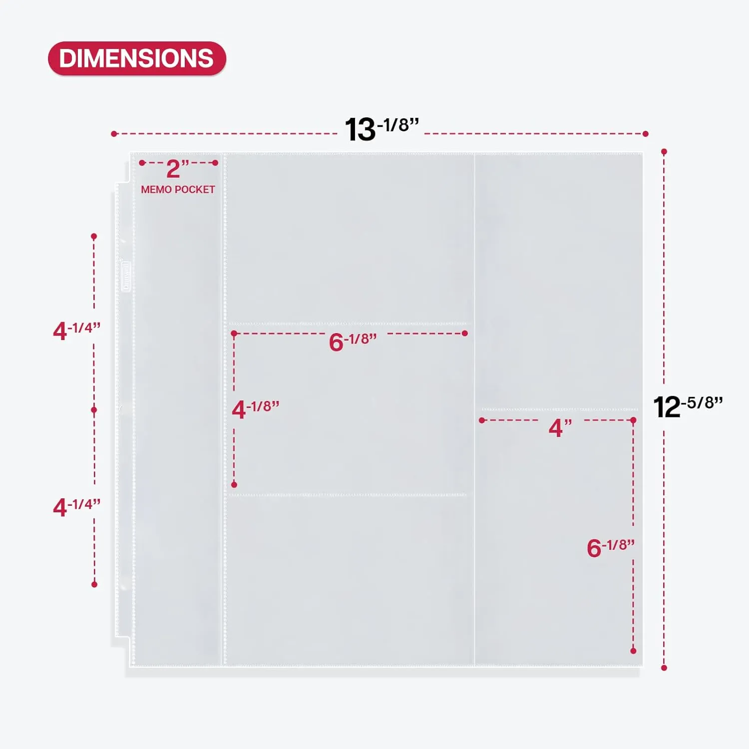 Dunwell Photo Album Refill Pages 12x12 (4x6 Mixed Layout), 100 Pack Holds 1000 Pictures, Plastic 4 x 6 Photo Sleeves for 3-Ring Scrapbook Binder, Acid-Free Poly
