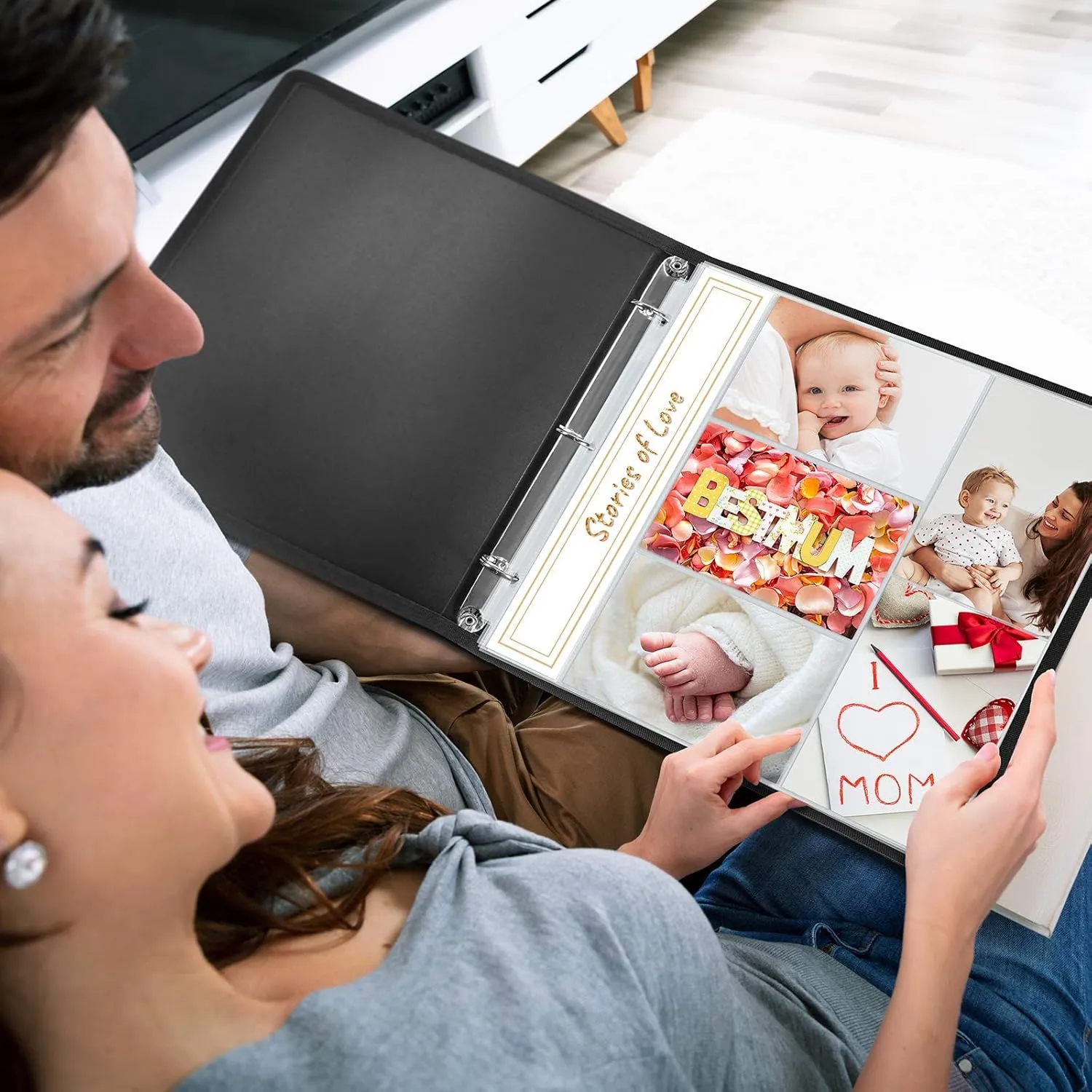 Dunwell Photo Album Refill Pages 12x12 (4x6 Mixed Layout), 100 Pack Holds 1000 Pictures, Plastic 4 x 6 Photo Sleeves for 3-Ring Scrapbook Binder, Acid-Free Poly