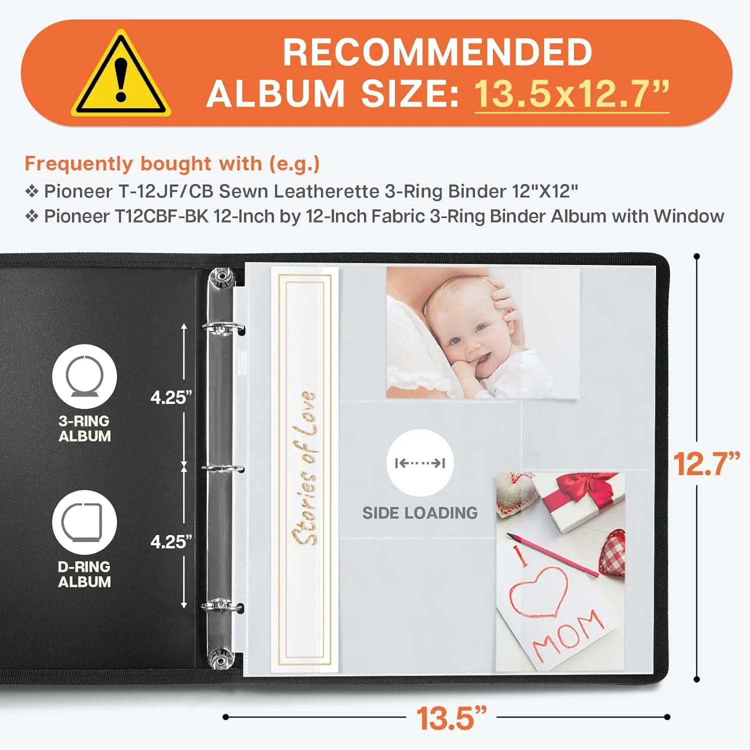 Dunwell Photo Album Refill Pages 12x12 (4x6 Mixed Layout), 100 Pack Holds 1000 Pictures, Plastic 4 x 6 Photo Sleeves for 3-Ring Scrapbook Binder, Acid-Free Poly