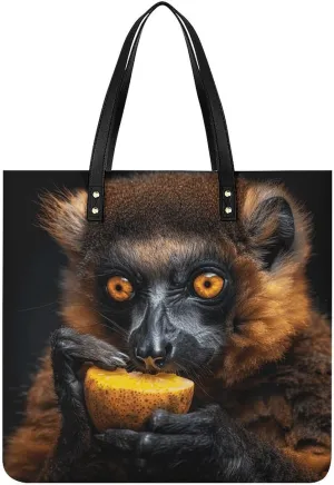 Eat Yellow Fruits Handbag Leather Tote Shoulder Bag Satchel Handbag with Top Handles Large Casual Handbags with Shoulder Work Bag for Women Travel Purse Dating Gift