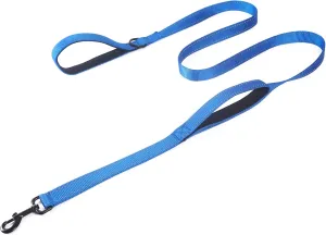 ECO-CLEAN Dog Leash for Large Dogs, Traffic Padded 2 Handles for Extra Control, 6 FT Long with Reflective Stitch for Night Walking (Blue)
