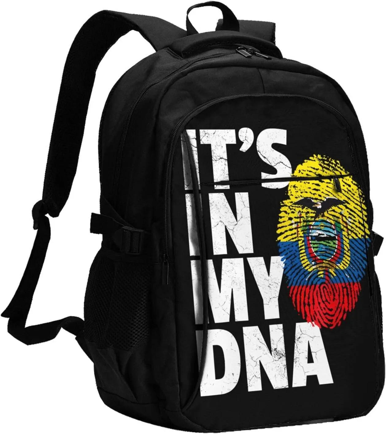 Ecuador Ecuadorian Pride Flag Travel Backpacks Casual Backpack Large Capacity Laptop Rucksack Luggage Daypacks with USB Charging Port Multi-Pockets Bags for Hiking