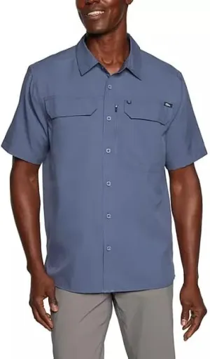 Eddie Bauer Men’s UPF 50 Sun Protection Short Sleeve Relaxed Fit Woven Tech Shirt