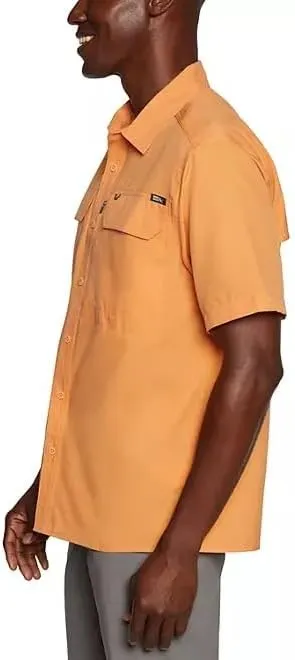 Eddie Bauer Men’s UPF 50 Sun Protection Short Sleeve Relaxed Fit Woven Tech Shirt